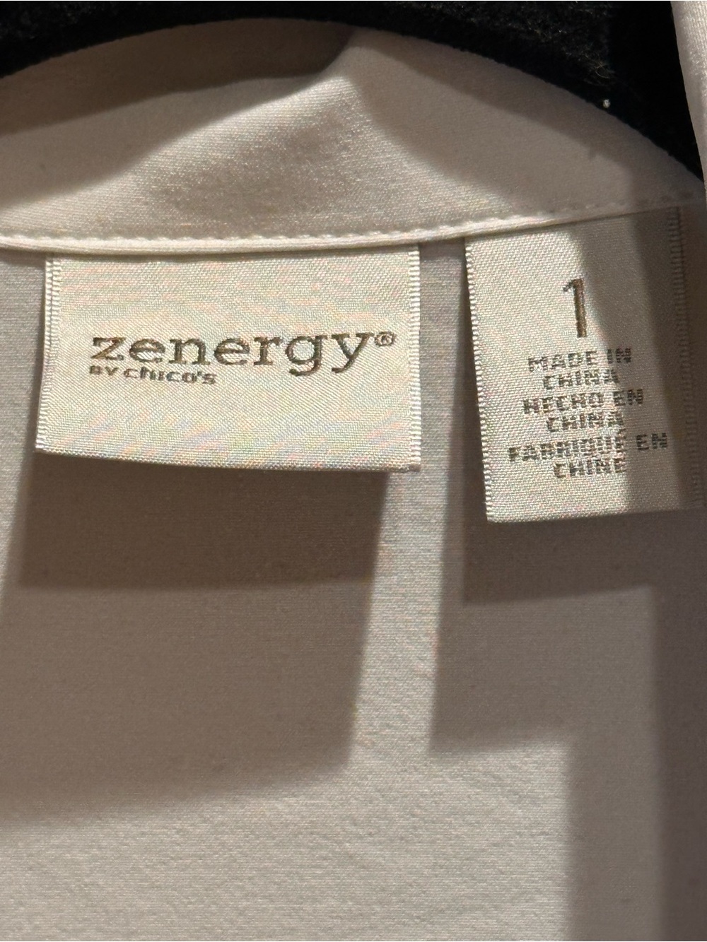 Chicos Zenergy White Mesh Panel Zip Up Bomber Track Jacket Size 1 (Medium 8 -10) - Picture 2 of 8